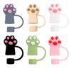 6pcs Durable Cat Claw Straw Seal Decoration Household Dust-Proof Straws Plugs Set Durable Drinkware Accessory for Cup