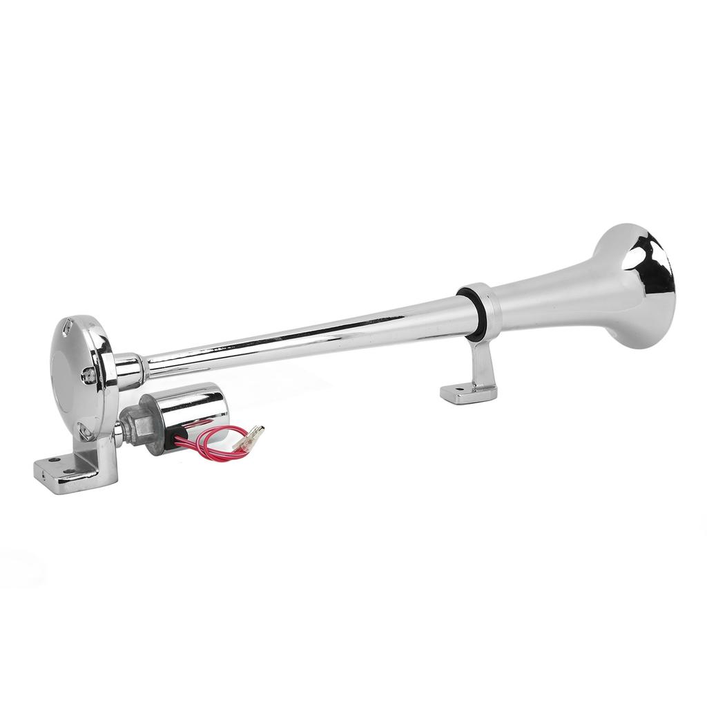 Электрический рожок для трубы 1 трубка для поезда, автомобиля, лодки, цинковый сплав, хромированное покрытие 135 дБ 450 мм 12 В 24 В