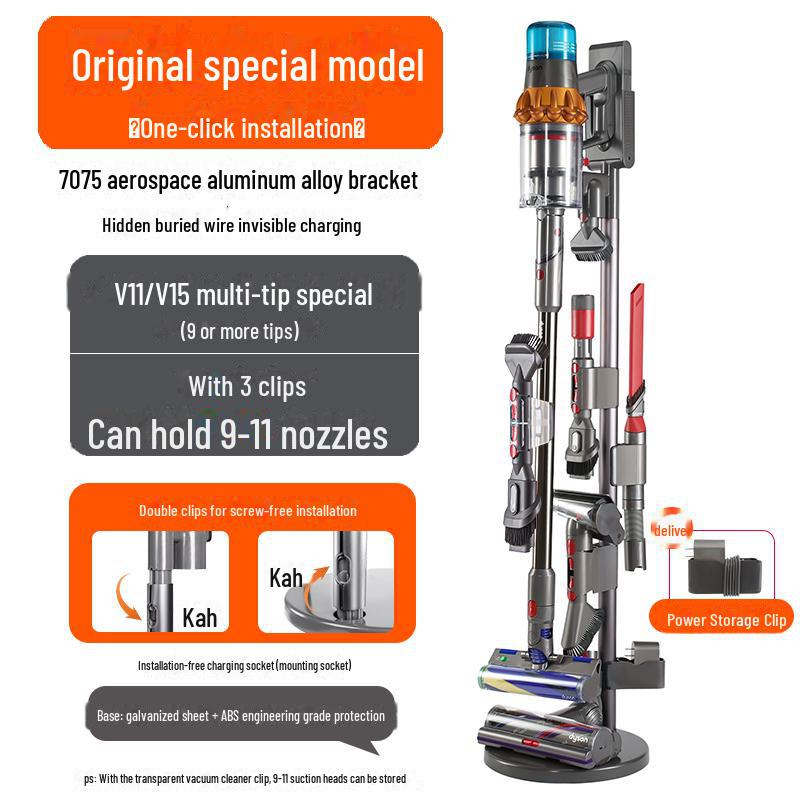 Стойка для хранения пылесоса Dyson: Кронштейн без сверления для моделей V7, V8, V10, V11, V12, 15G, G5