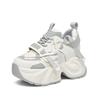 Internet Celebrity Dad Shoes Women's Super Fire 2025 Spring New Thick-soled Mesh Breathable Sports Leisure Inner Height Increase White Shoes