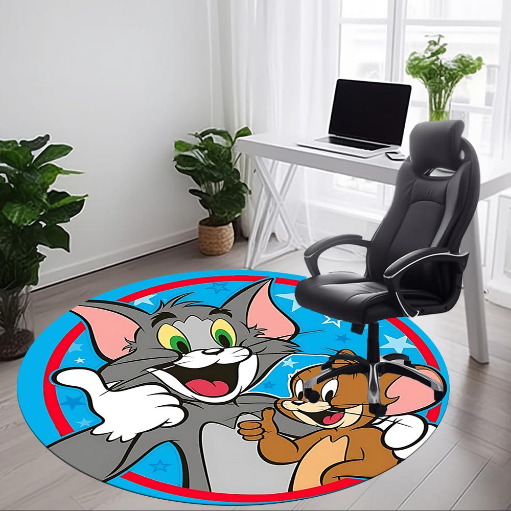 1 шт. Круглый ковер Tom & Jerry для офиса, под офисные стулья, спальни, гостиной, домашний декор a0926111