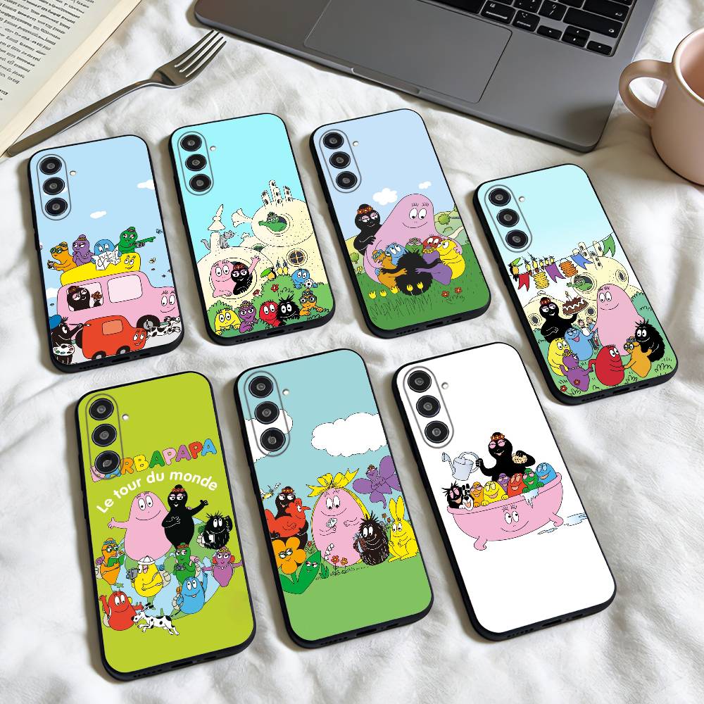 Чехол для телефона 'Семья Барбапапа' B-Barbapapa для Samsung Galaxy A73, A72, A71, A70, A53, A52, A51, Других Мягкий Черный Корпус