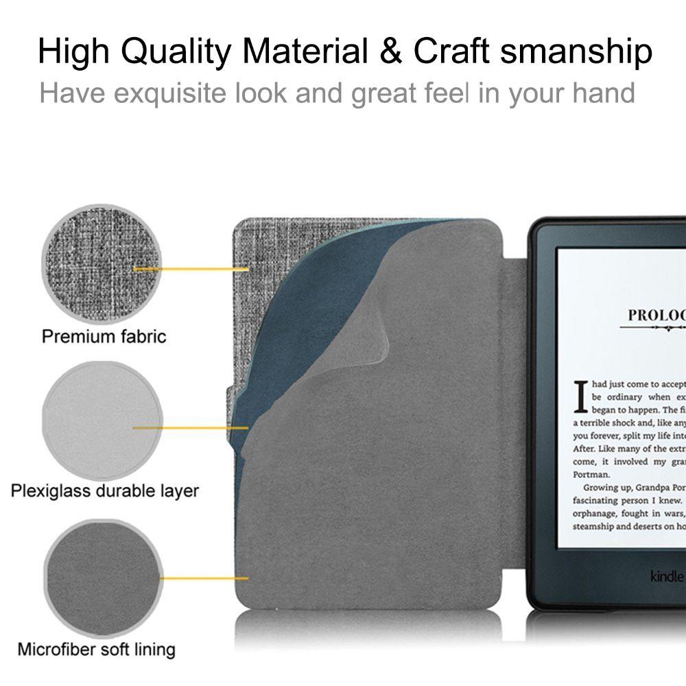 Fashion Fabric Texture Auto Wake/Sleep Smart Case PU Leather Protective Shell Magnetic Cover