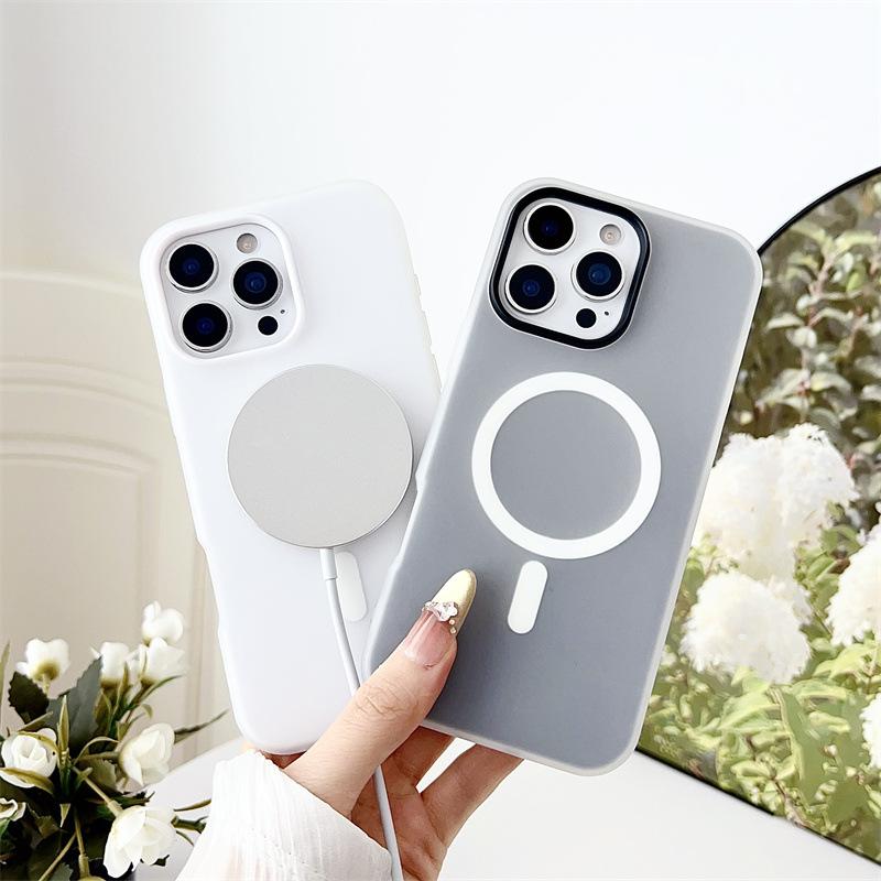 Дофаминовый желеобразный чехол с магнитной присоской, подходит для Apple 16 Promax, макарон, два в одном, чехол для мобильного телефона iPhone 16 с функцией распознавания кожи