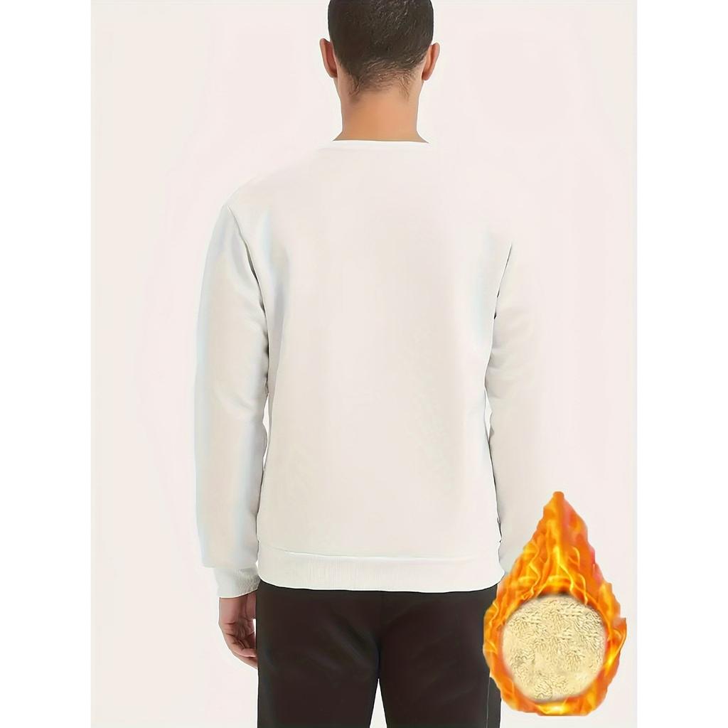 Long Sleeve T-Shirt Men's Spring and Autumn Crew Neck Lamb Fleece Autumn Casual Loose Premium Crew Neck Sweater