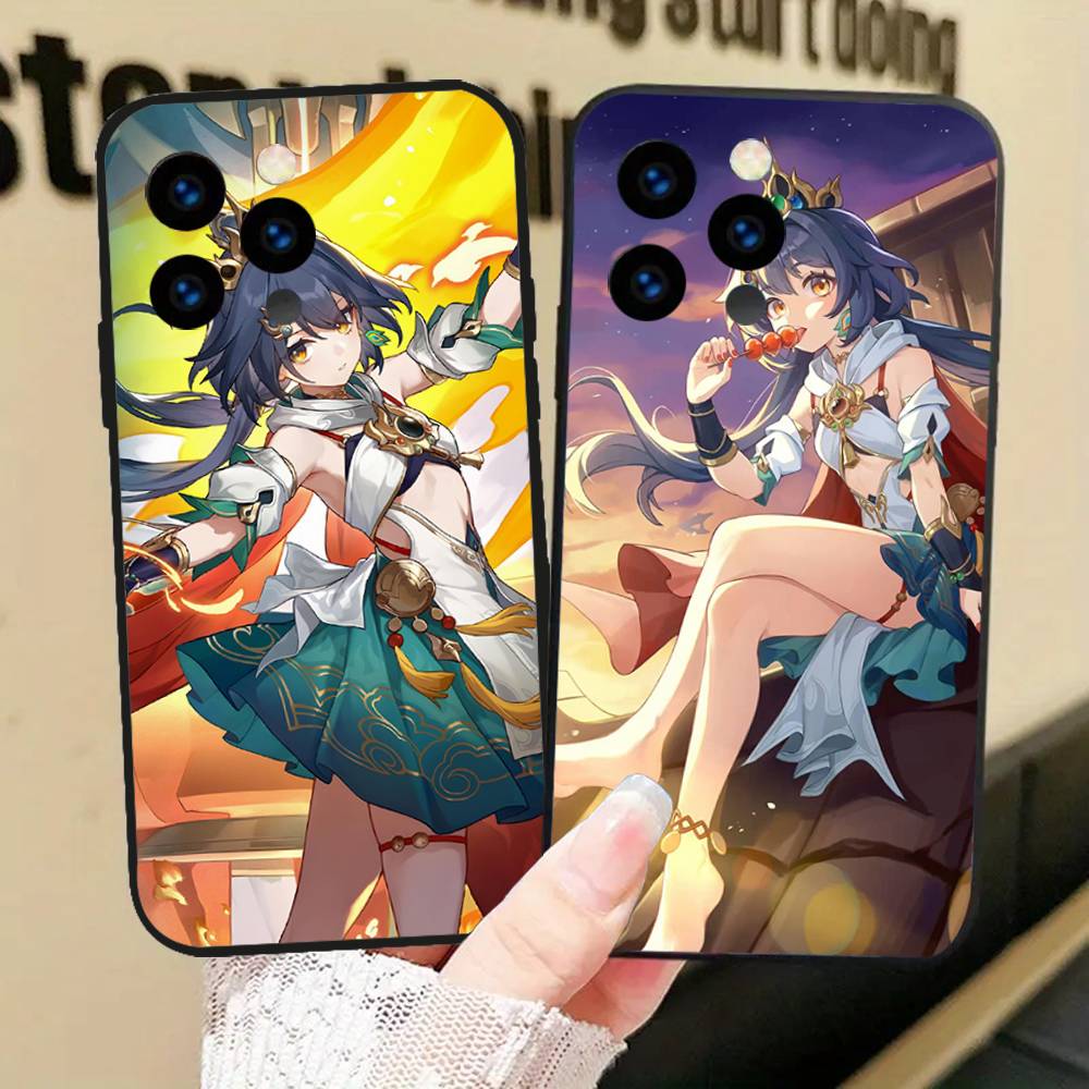 Yunli Анимированная игра Honkai Star Rail Чехол для телефона для iPhone 17 Air 16 15 14 13 Pro Max 11 12 Черный силиконовый чехол