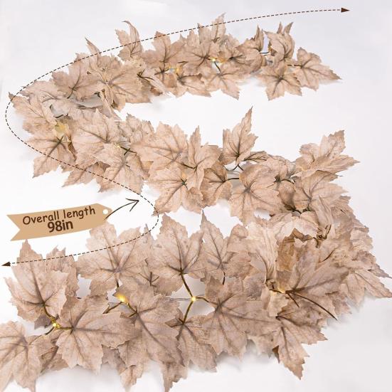 67-дюймовая искусственная гирлянда из кленовых листьев для дома и улицы, подвесные искусственные сушеные листья, растения, виноградная лоза, Хэллоуин, осенний урожай, День благодарения, фестиваль, украшение