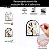 Artistic Desktop Ornament Acrylic Napkin Holder, Bird Dragonfly Pattern Decor, Vertical Decorative Retro Stained Glass Tissue Dispenser Organizer, for