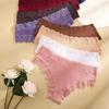 5Pcs/set Women Cotton Panties Floral Lace Intimate Underwear Trendy Patchwork Lace Briefs Female Soft Underpants Lingerie S-XL