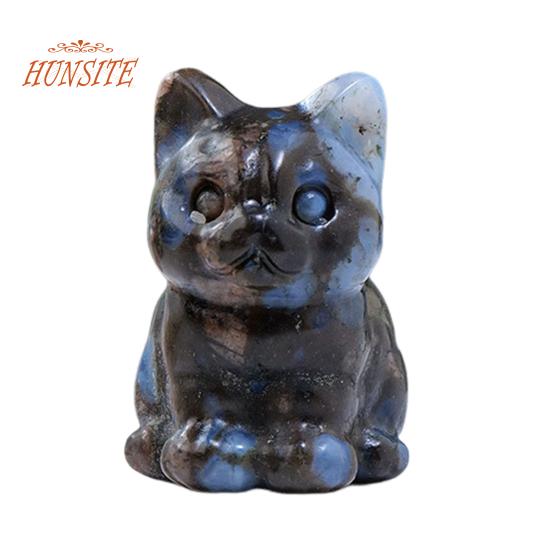 Статуя кошки из искусственного хрусталя, очаровательный внешний вид, мини-статуэтка счастливого кота