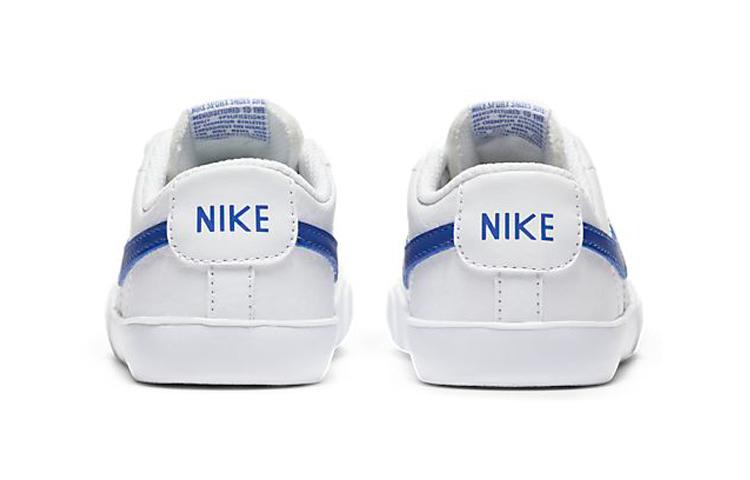 Nike Кроссовки Blazer Нескользящие Износостойкие Нескользящие Износостойкие Низкие Детские Обувь Белый Синий CZ7581-100