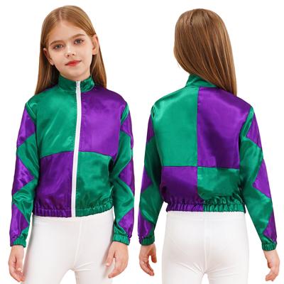 Костюм для верховой езды для девочек и мальчиков, куртка в стиле пэчворк контрастного цвета, легкое пальто, рубашка, костюм клоуна для вечеринки на Хэллоуин