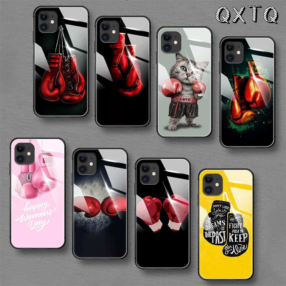 Модные боксерские перчатки, чехлы и обложки для мобильных телефонов, стеклянный чехол для iPhone, Xiaomi, Redmi, Samsung, Galaxy Note S, 12, 13, 14, 15, 21, 22, 5G, Pro, Max, Plus