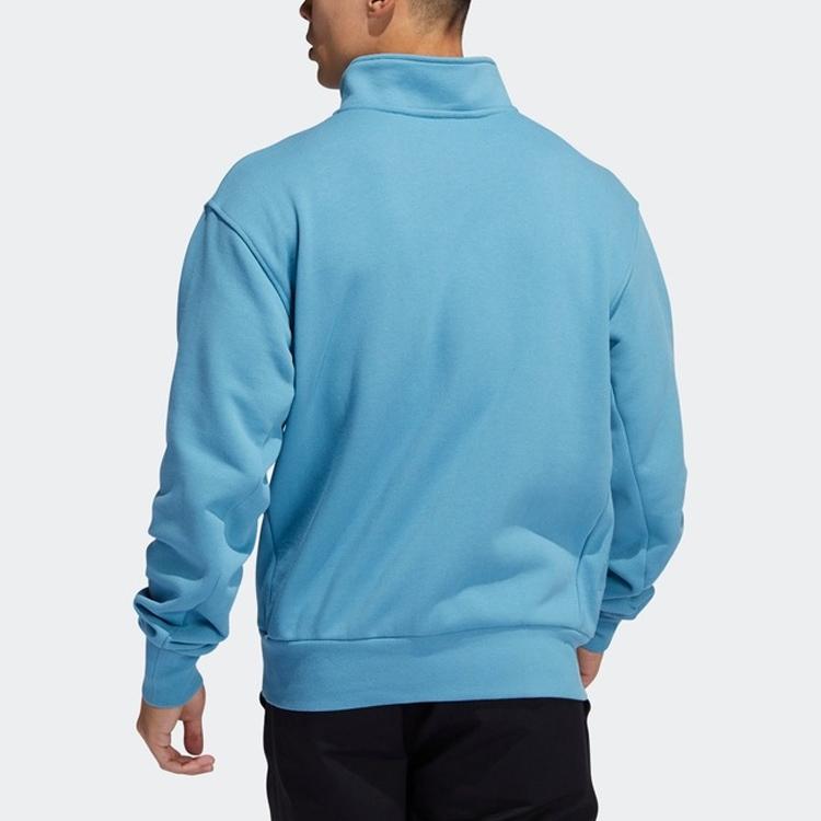 adidas Мужская толстовка на молнии Originals Trefoil с принтом логотипа, повседневная синяя кофта GL9943