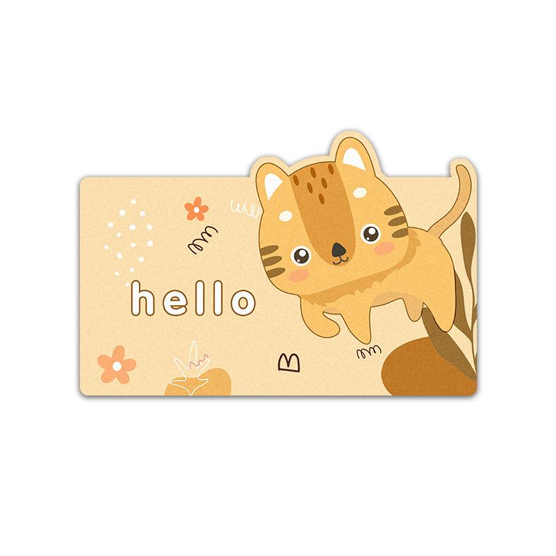 Бытовой мультяшный коврик для ванной комнаты, впитывающий нескользящий коврик для ног, серия Diatom Mud, который можно резать, бытовой коврик для двери ванной комнаты