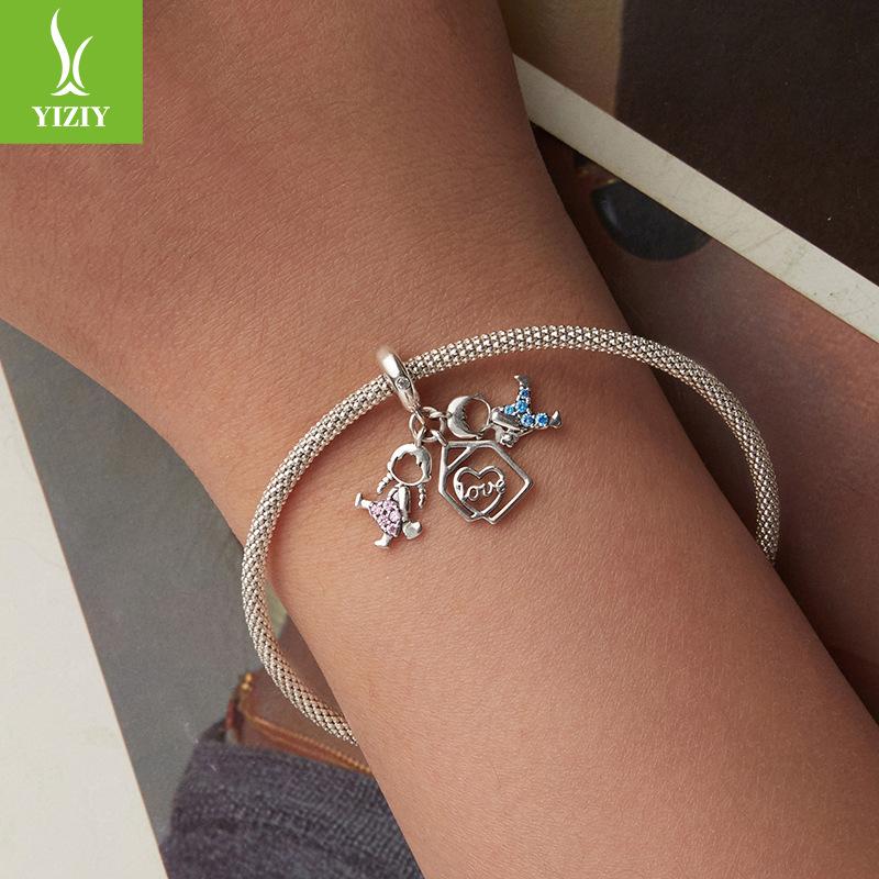 S925 Sterling Silver Boys And Girls Pendant Accessories, Cross-Border Diy Beaded Jewelry Accessories