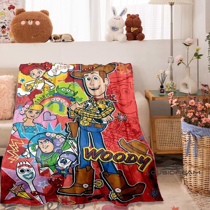 3D Printed Toy Story Cartoon Warm Soft Fluffy Blanket Suitable for Children and Adults, Sofa Bed Blanket Cover, Travel Gi