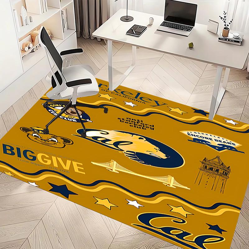 1pc California Golden Bears Print Area Rug - Soft, Washable Non-Slip Indoor Mat, Living Room, Home Office Decorative Rug,Office Decorative