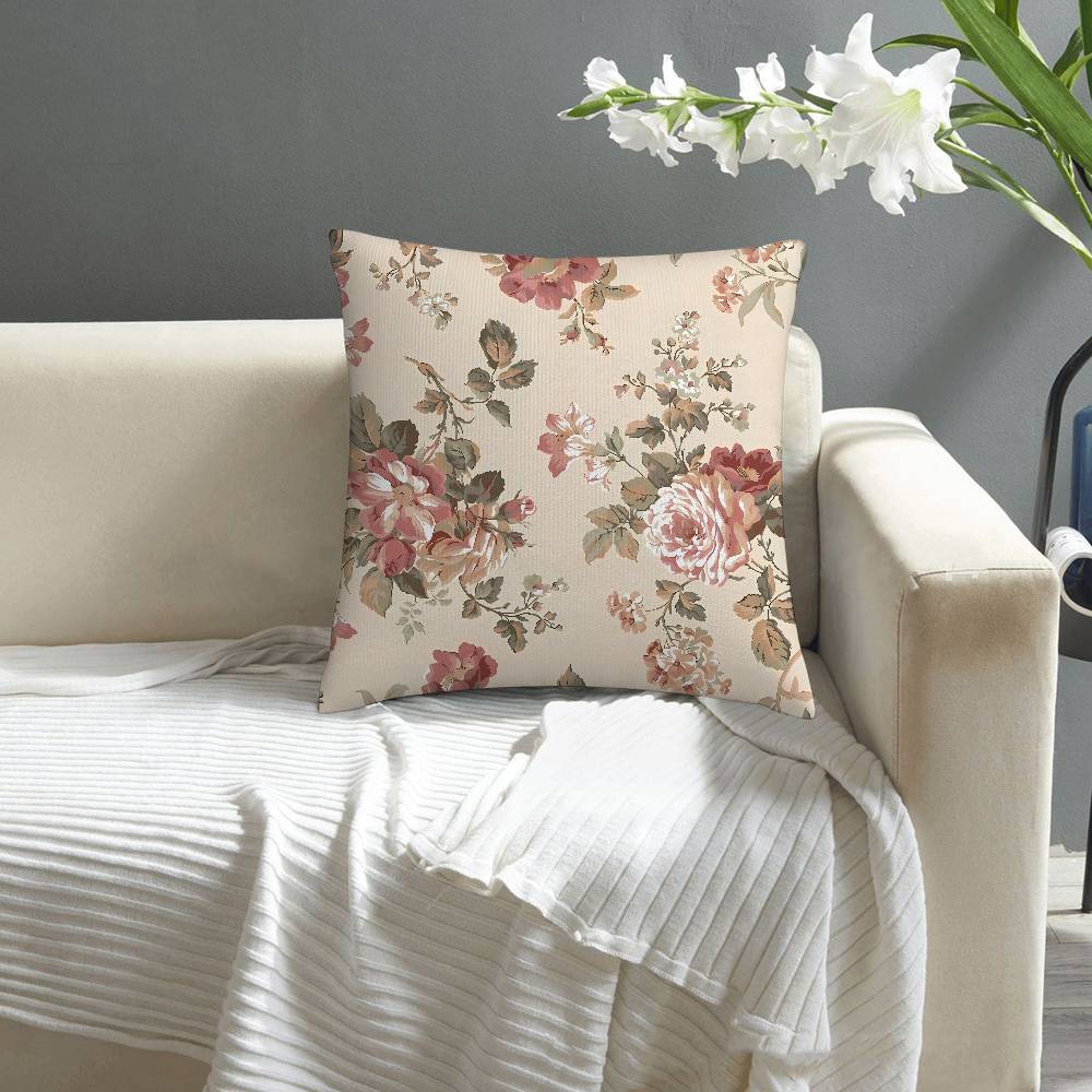 Наволочка с цветочным узором «Розы», декоративная для дивана, для дома, двусторонняя печать, плюшевая, квадратная, накидка на подушку, чехол для декора подушки