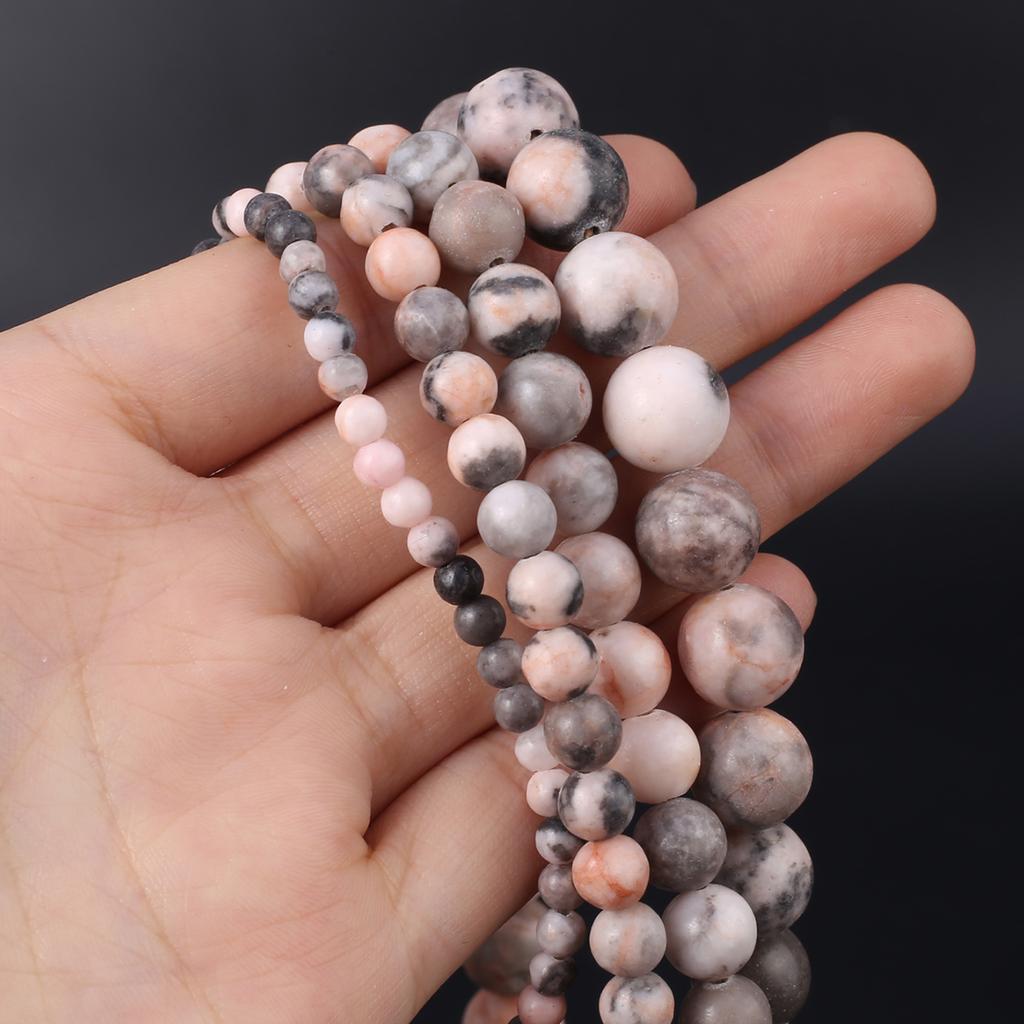 Маленькие бусины из натурального камня, розовые бусины в виде зебры, подвески для изготовления ювелирных изделий, ожерелье, браслет, серьги, аксессуар