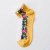 Cute Breathable Summer Pearl Spring Women Hosiery Short Socks Boat Socks Embroidery Flowers Socks