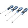 Impact Screwdriver Set - FERRESTOCK - 4 Pieces - CR-V Steel - Ergonomic Handle - Black Color