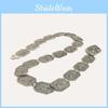 Metal Geometric Waist Chain For Women With Carved Design And Folk Style Fashion