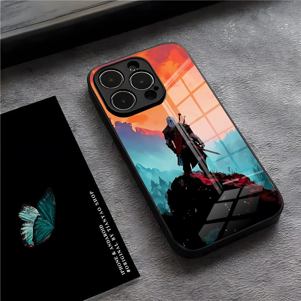 Чехол для телефона W-Witcher для iPhone 17 Pro Max 15 Pro 16 14 Plus 12 13 Mini 11 Pro Ударопрочный стеклянный чехол