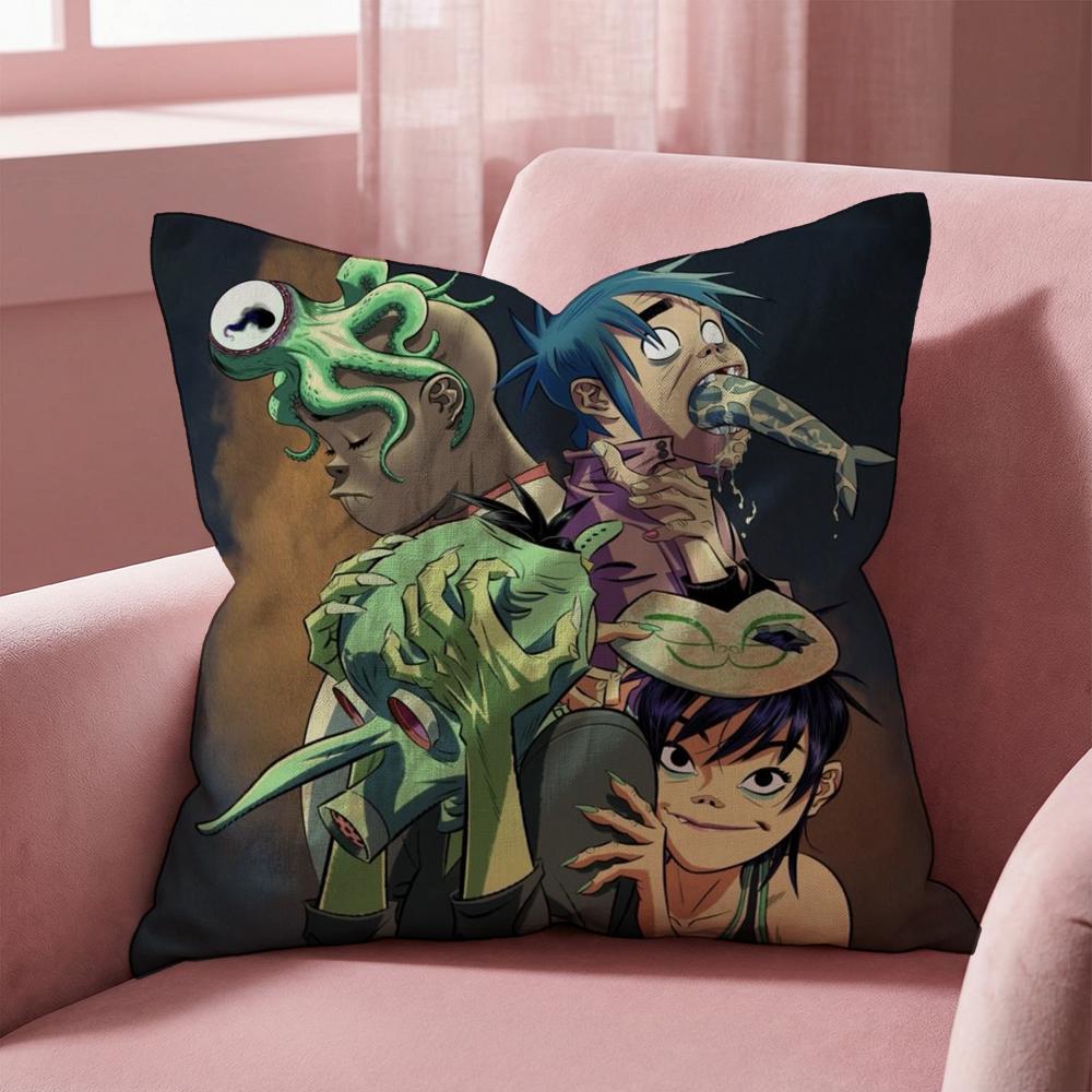 Band Cool G-Gorillaz Cushion Cover Multi-Scene Pillow Cover for Home & Car - Reversible, Soft & Durable for Daily Use
