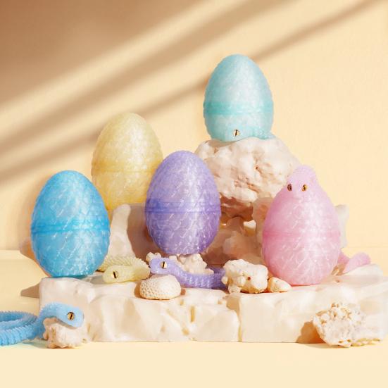 3D-печатная фигурка змеиного яйца с подвижными суставами, фигурка змеиной скорлупы