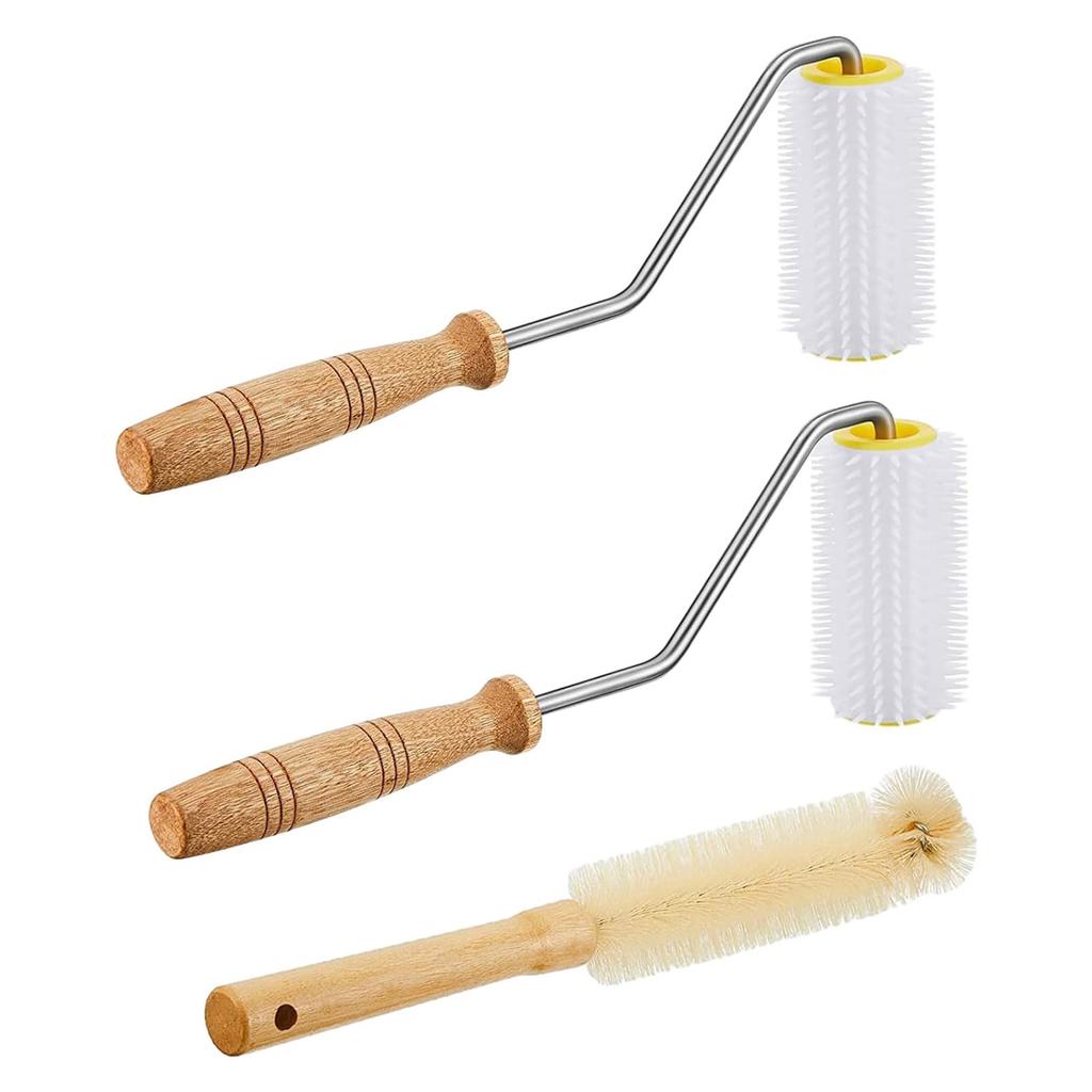 Honey Extractor Tools Honey Uncapping Roller Essential Beekeeping Tools Cleaning Brush for Efficient Honey Extraction