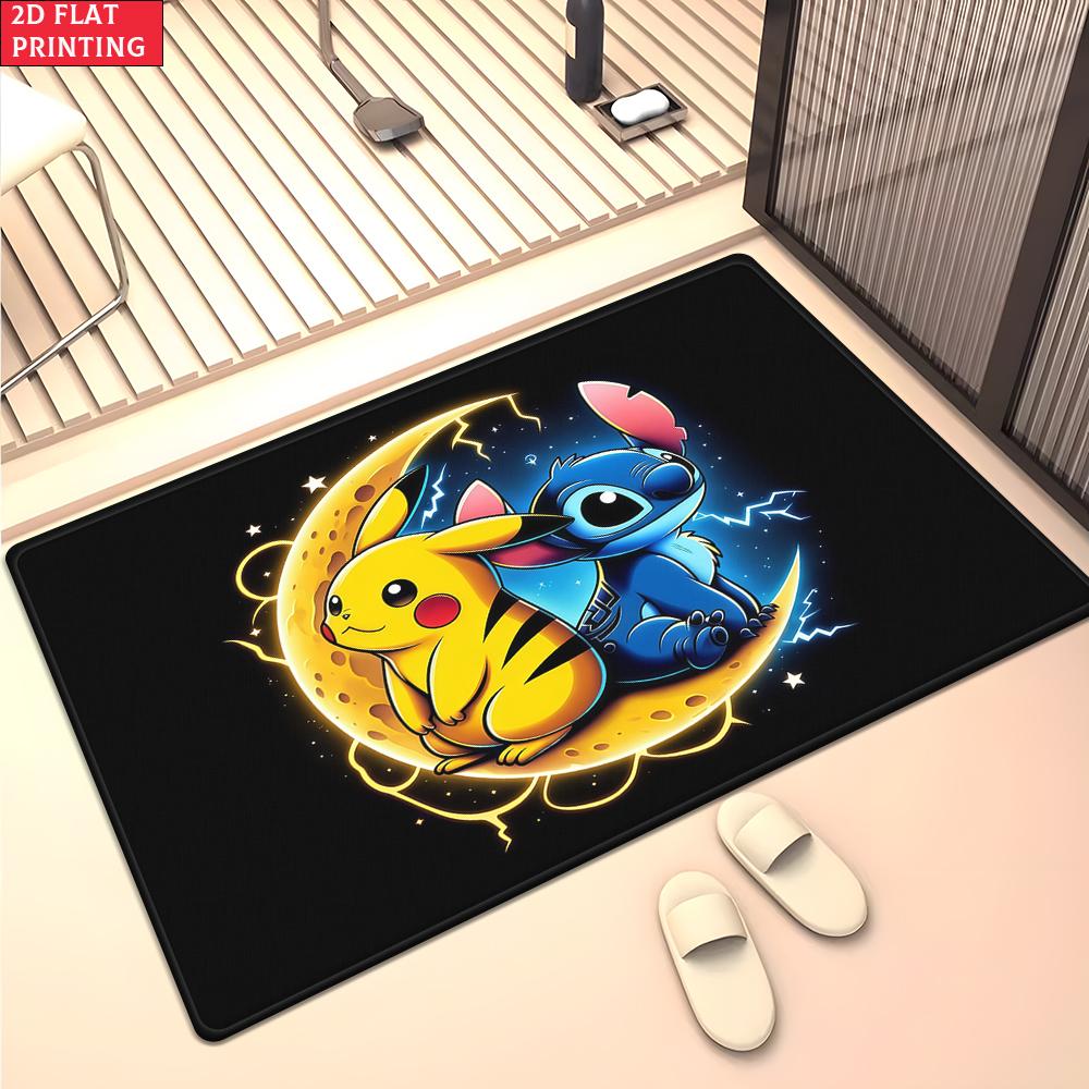 Cute Yellow Cartoon Character Area Rug Anti Slip Washable Floor Mat For Kids Bedroom Living Room Game Bedroom Home Decor Carpet