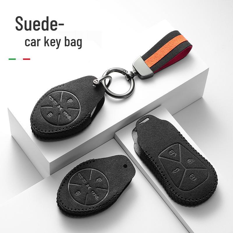 Compatible Key Cases for XPeng P7, P7i, G6, and G9; Premium Designs for G3, G3i, and P5 with Double-Sided Buckle and Women's Suede Options.
