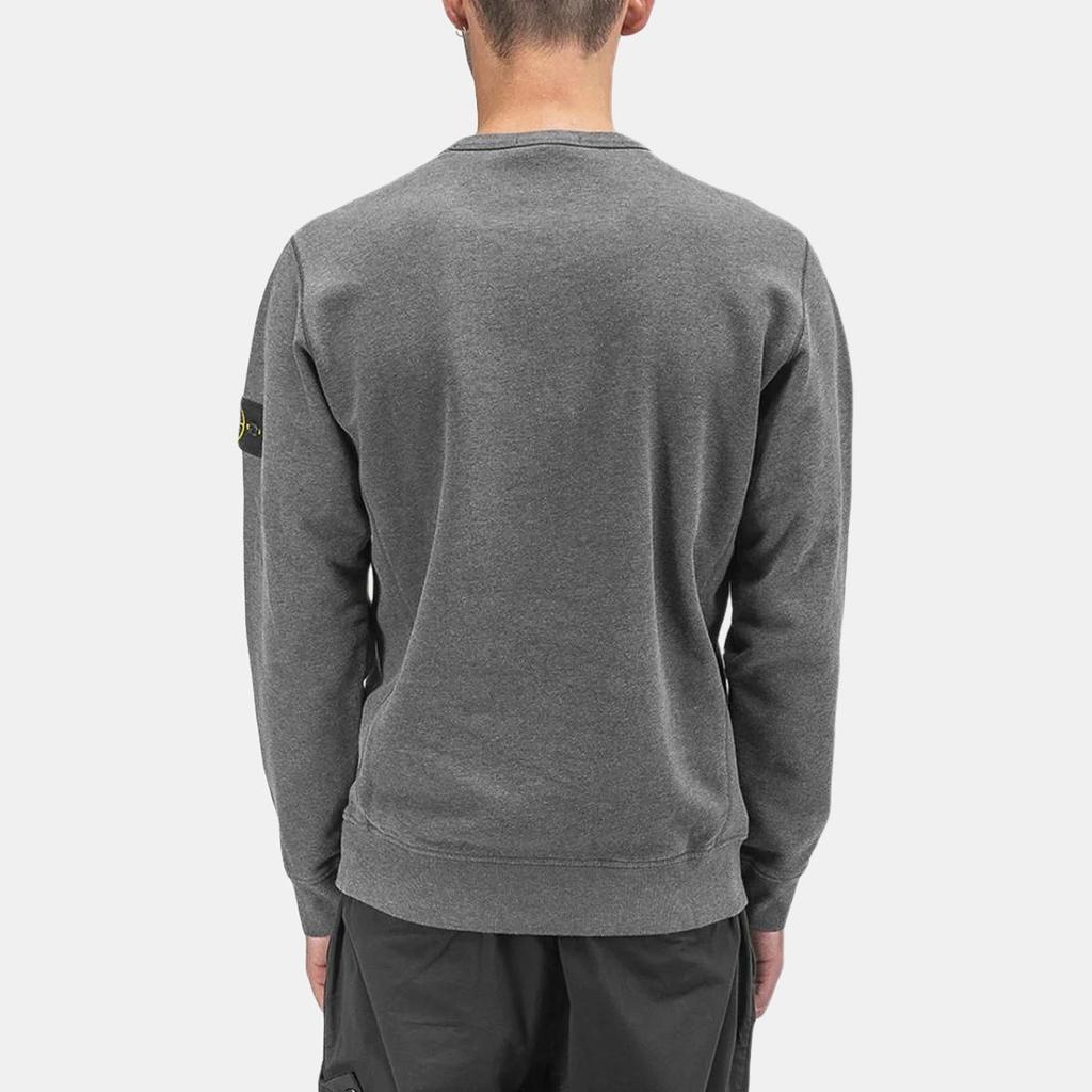 Stone Island Logo Patch Loose Fit Crew Neck Sweatshirt Men sweatshirt Coal-Gray 711562720-V0M67