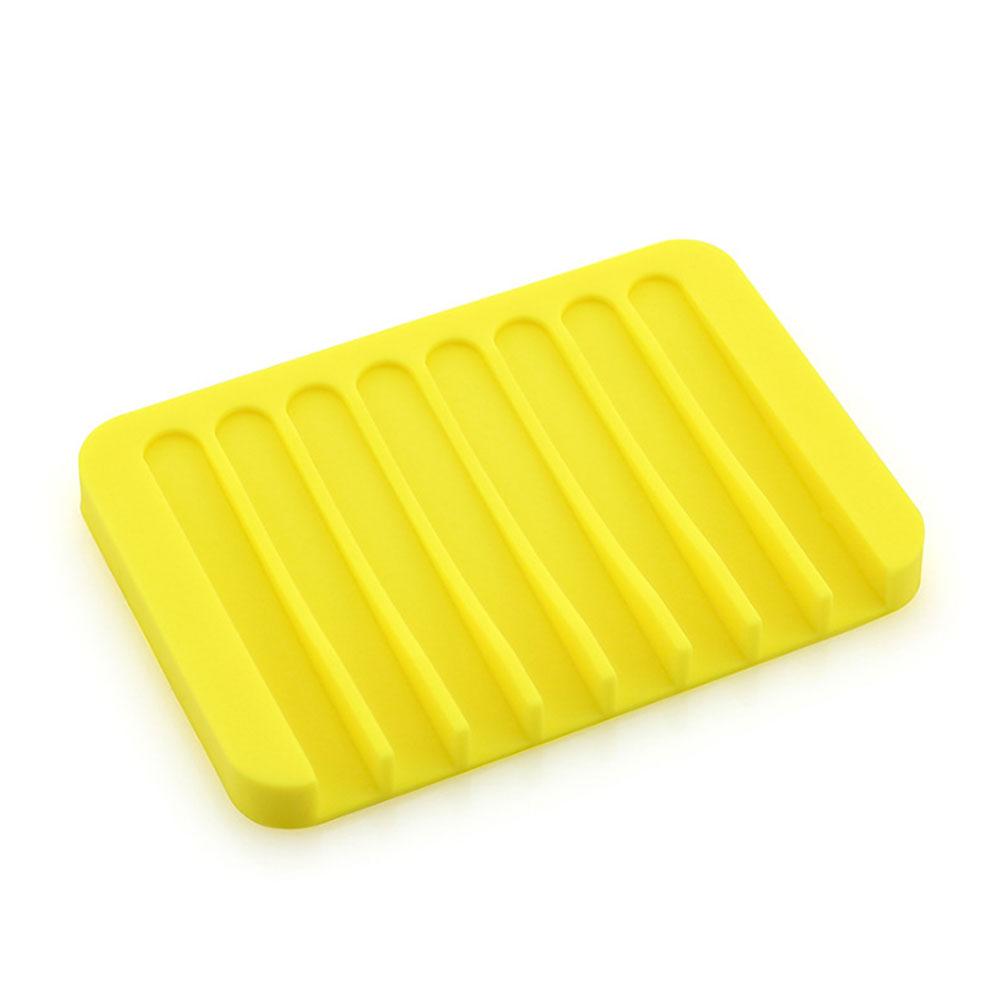 Silicone World Anti-skidding Home Improvement Silicone Flexible Bathroom Tray Soapbox Soap Dishes Plate Holder Tray Soap Rack