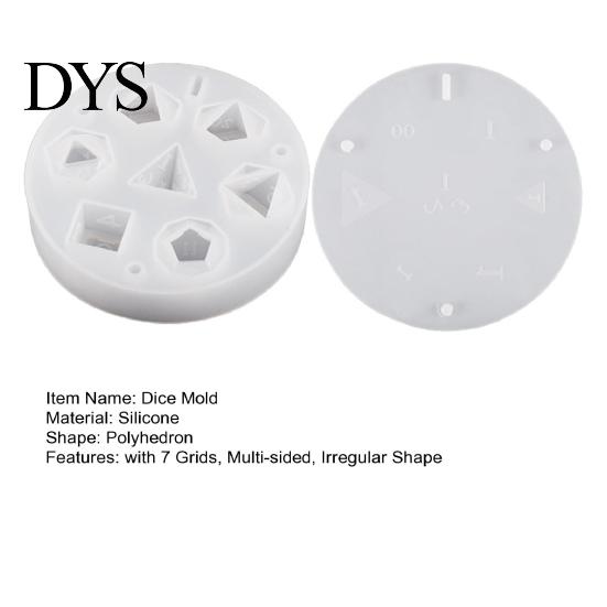 Silicone Dice Mold 3D with 7 Grids for DIY Making Irregular Multi-sided Digital Faux Crystal Game Props Ideal Gift Lovers Reusable