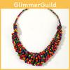 Wooden Colored Creative Bead Woven Necklace Neck Accessories For Gift Holiday