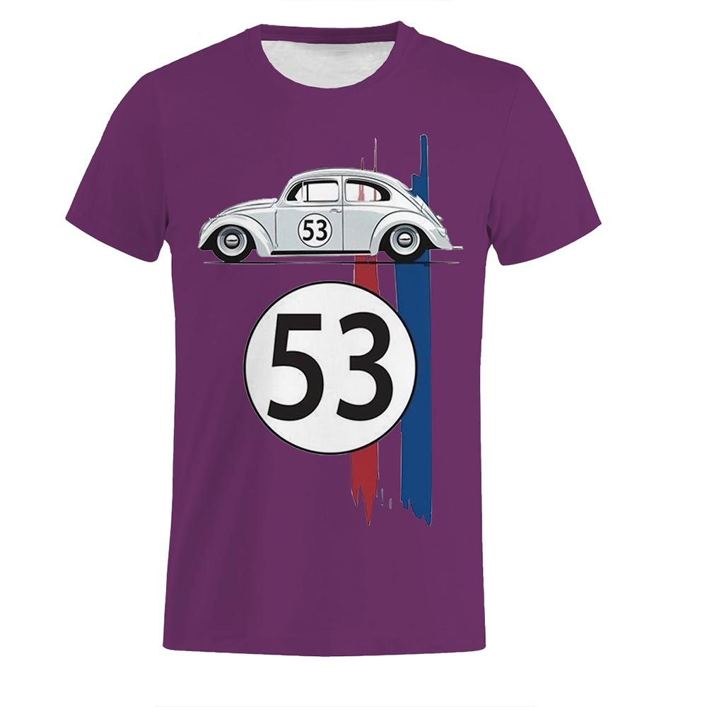 53 Number Men T Shirt Car Short Sleeve Simple Herbie Tees Tshirts Rally Car Male 3D Printed T Shirt