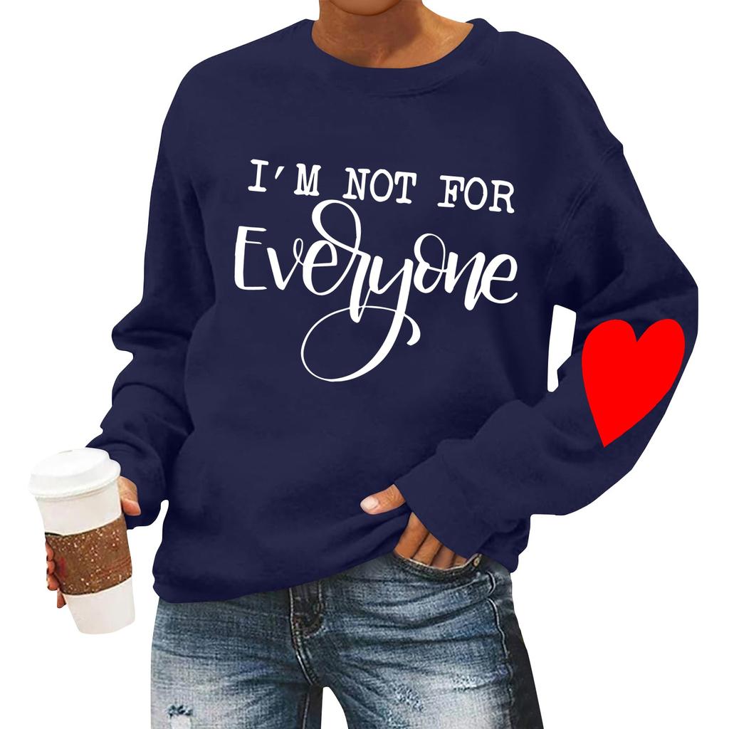 Женская повседневная мода ко Дню святого Валентина с принтом, длинным рукавом, круглым вырезом, толстовки, пуловеры, топы