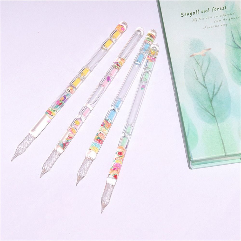 Ручка для письма Перьевые ручки Ручка с чернилами для подписи Ручка-капельница Crystal Pen Стеклянная ручка Стеклянная ручка для макания