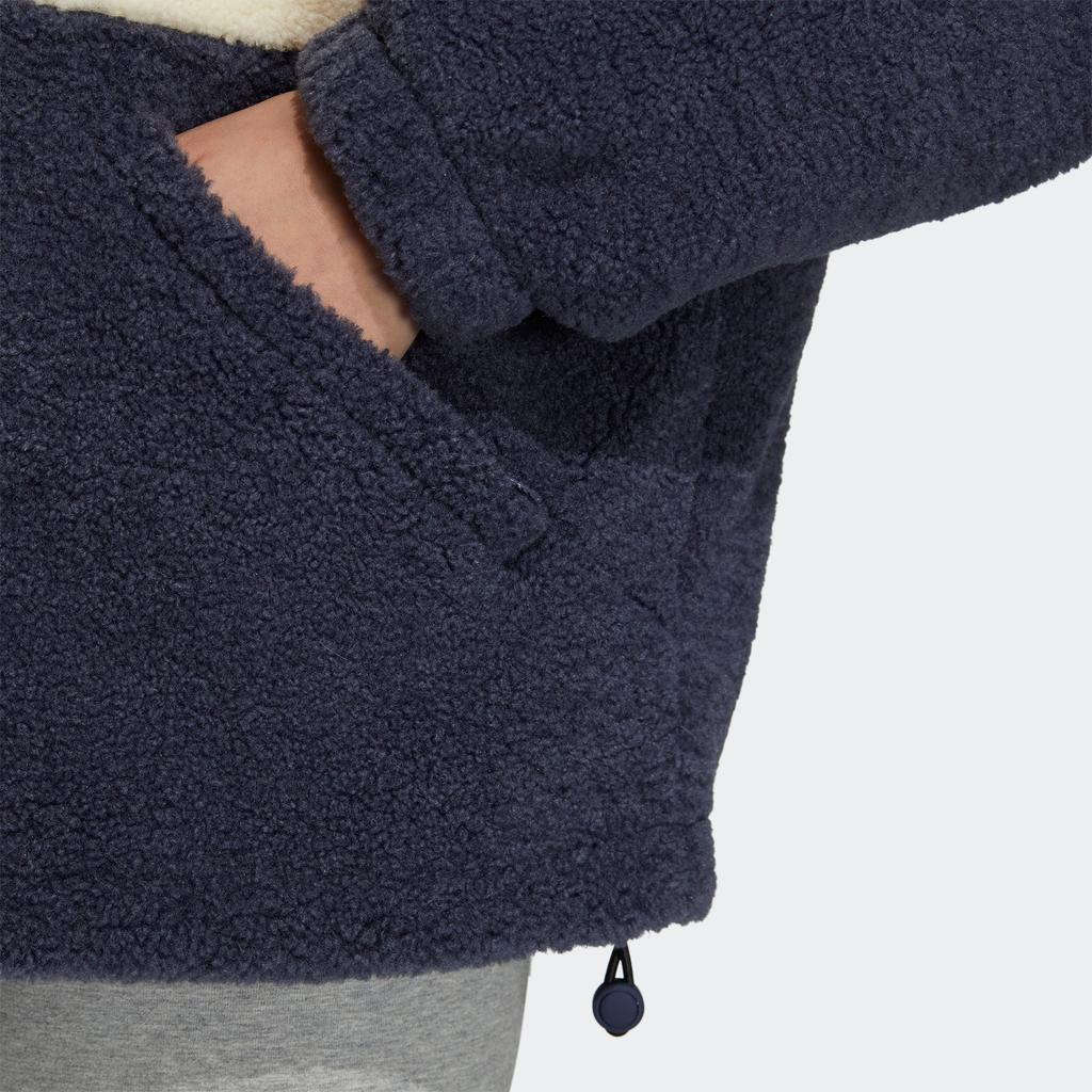 Adidas Короткая куртка из шерпы Originals FW22 с принтом, вышитым логотипом и воротником-стойкой на молнии, женские куртки, разноцветные HR3456