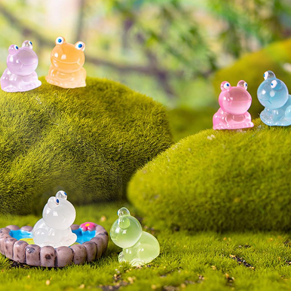 Mini Frog Ornament Natural And Realistic Bright Color Easy To Clean Easy Clean Unique Design Miniature Sculpture Resin Mini Frog
