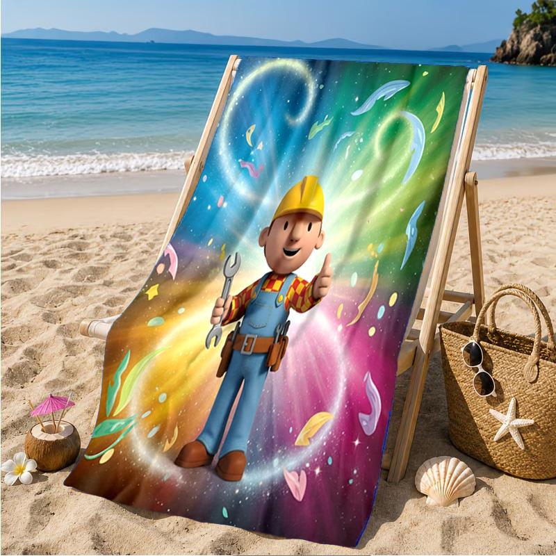 Builder's Bright Spark Beach Towel Microfiber Beach Towel, Lightweight and Quick-Dry, for Summer Travel, Swimming Pool Fan Birthday Gift