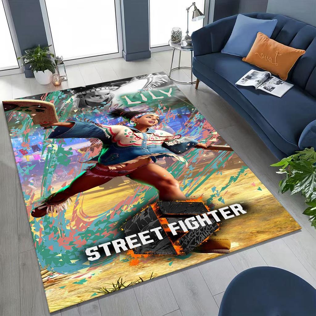 Ретро Коврик с персонажами игры Street Fighter 6, мультяшный коврик с Чун-Ли для спальни, гостиной, дивана, домашний коврик для входной двери, декор, нескользящий коврик для пола
