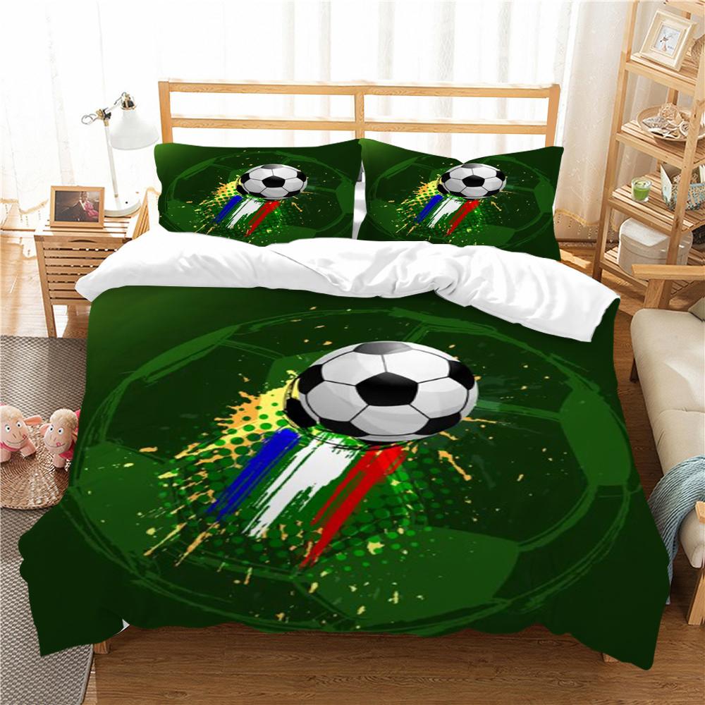 Постельный комплект Футбольное пододеяльник с 3D принтом Постельное белье Костюм Футбол Домашнее постельное белье с наволочкой Мягкий пододеяльник