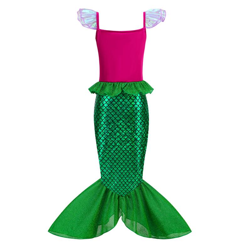Girls' Sequin Cap Sleeve Mermaid Princess Dress