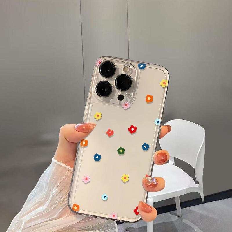 Floret Phone Case For IPhone 16 Pro 12 13 14 15 16 17 17E 16E 15 Pro MAX Plus Shock Resistant Protective Case Funda