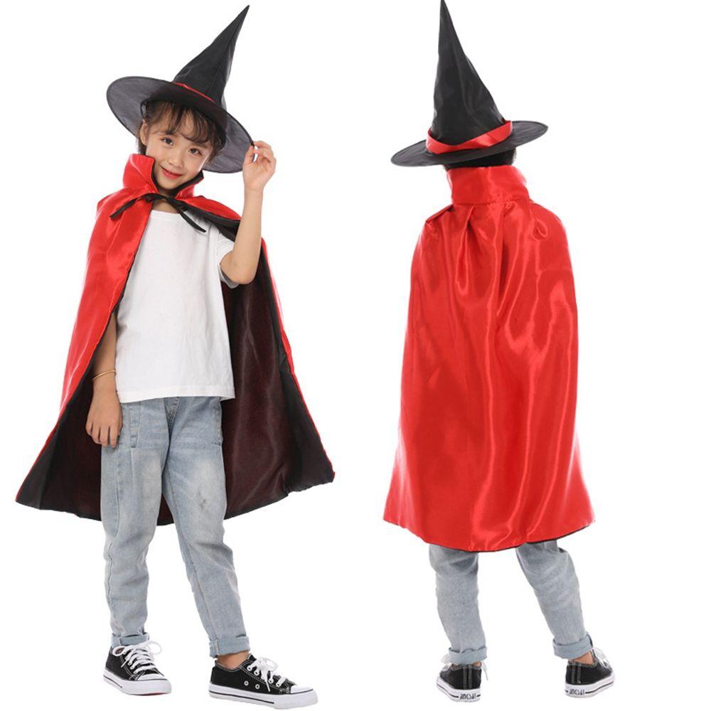 For Boys Girls Witch Hats Children Cosplay Costumes Performance Clothes Halloween Cloak Sets