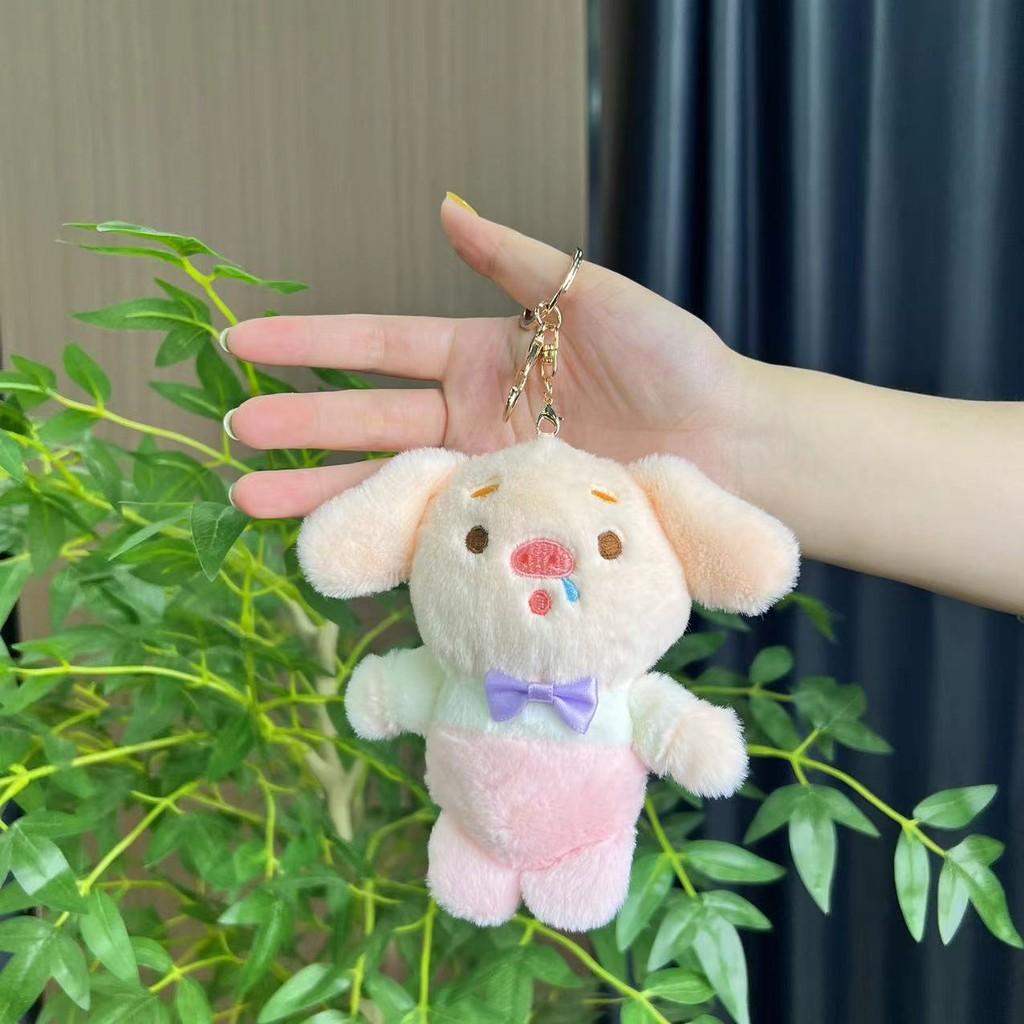 Adorable Piglet Plush Keychain With Soft Short Plush And Cute Cartoon Design In Green Blue Pink