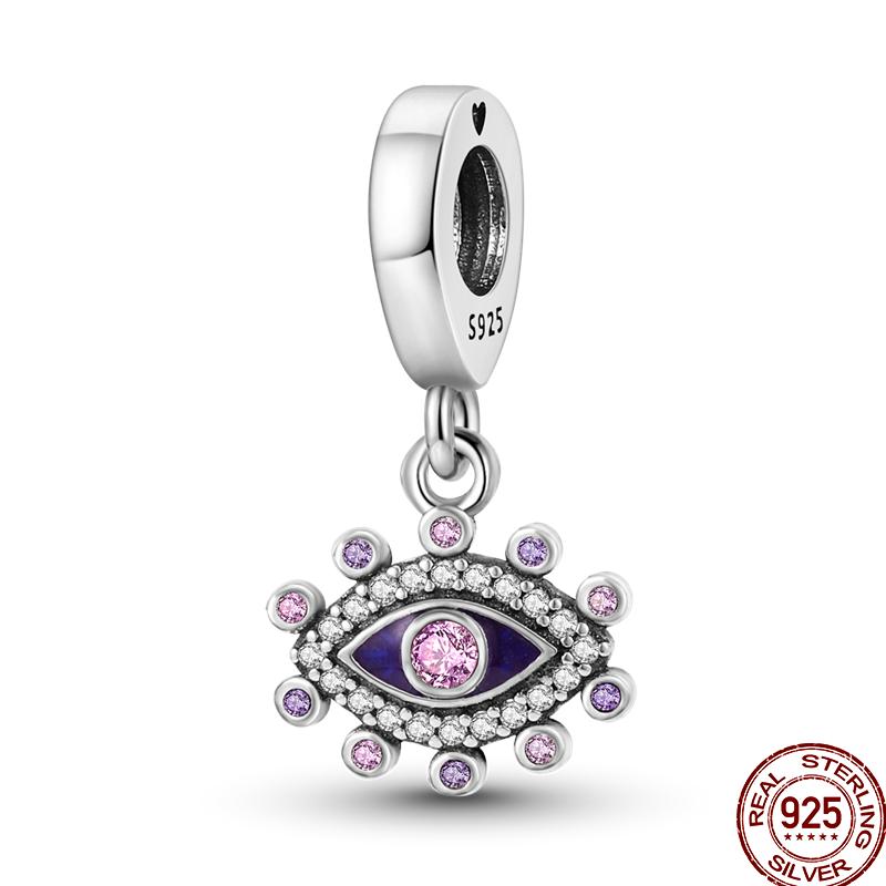 Copper Cross Bible Dove Holy Blessing Demon Eye Shiny Charm Bead Fit Pan Original Bracelet Diy Exquisite